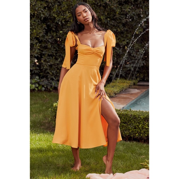 NEW House of CB Alicia Dress Tangerine XS - Picture 10 of 17